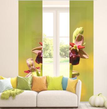 mehrteiliges Set Wilde Orchidee, Schiebegardine, Schiebevorhang, Orchidee